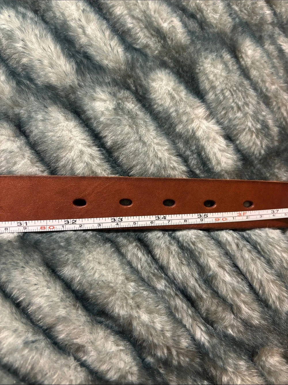 Fossil Brown Genuine Leather Braided Belt Brass Oval Buckle Boho Western Size M